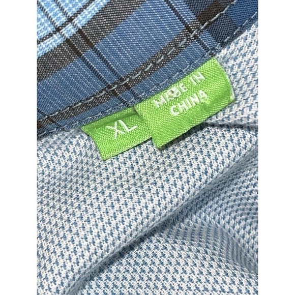 Hugo Boss Size XL Modern Blue Plaid Long Sleeve Button Front Shirt - Picture 5 of 5